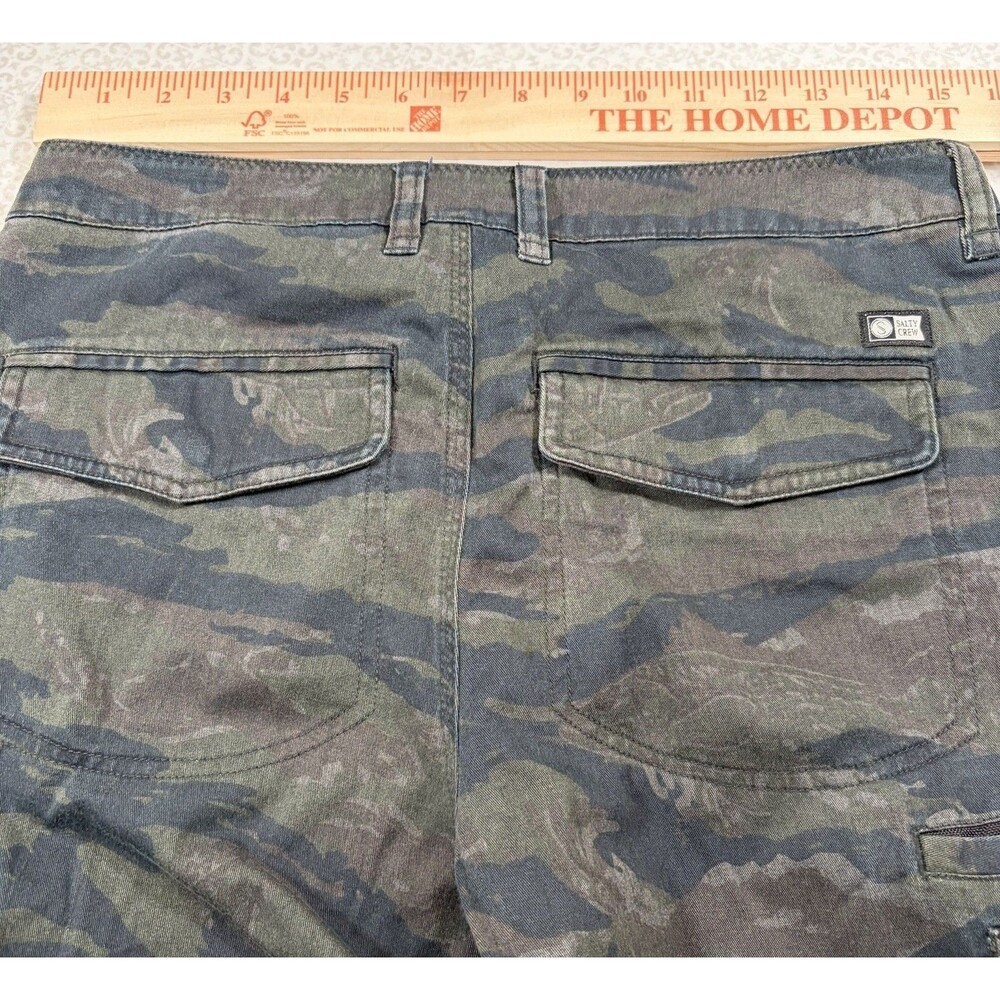 Salty Crew Camo Pants Mens 30 Green Black Stretch Chino Surf Skate Outdoor - Picture 5 of 15
